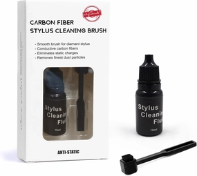 Stylus Cleaning Brush Kit, 2-in-1 Square Anti Static Player Needle Cleaning Brush and 10ml Needle Cleaning Fluid for LP Record Player Cartridge Needle record cleaning kit,vinyl cleaner,stylus brush set,