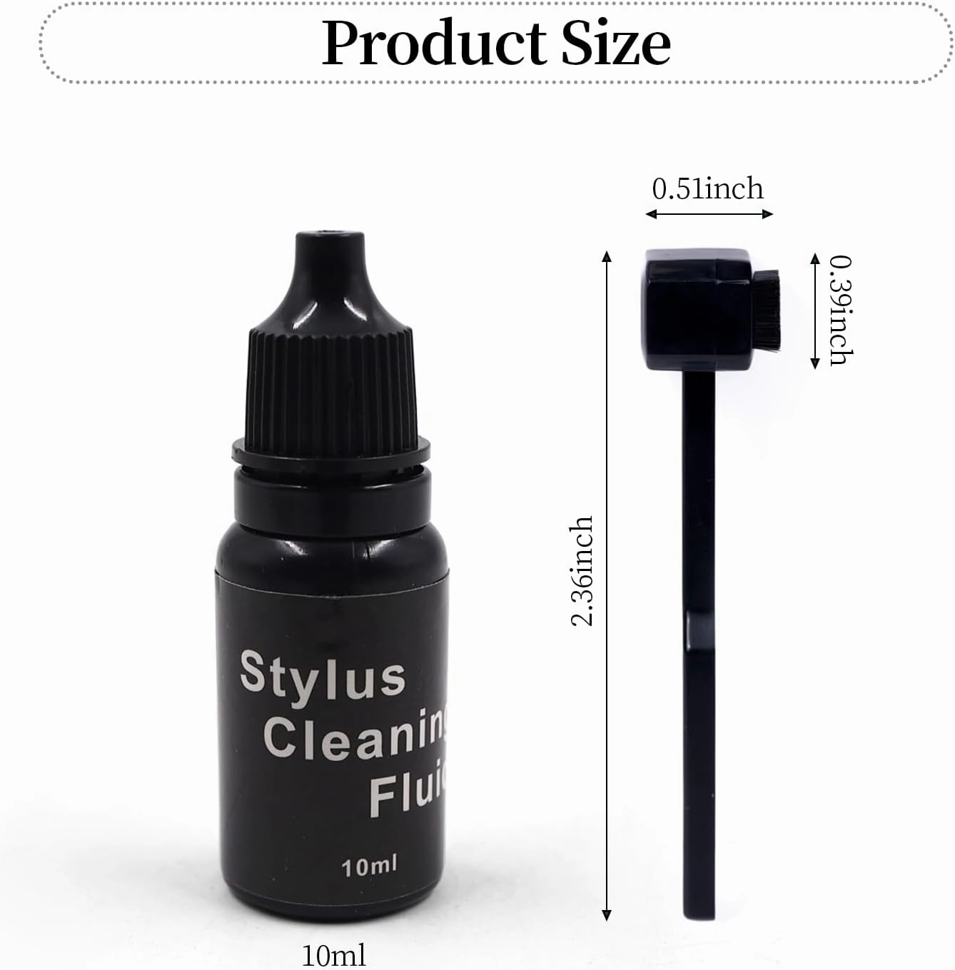 Stylus Cleaning Brush Kit, 2-in-1 Square Anti Static Player Needle Cleaning Brush and 10ml Needle Cleaning Fluid for LP Record Player Cartridge Needle