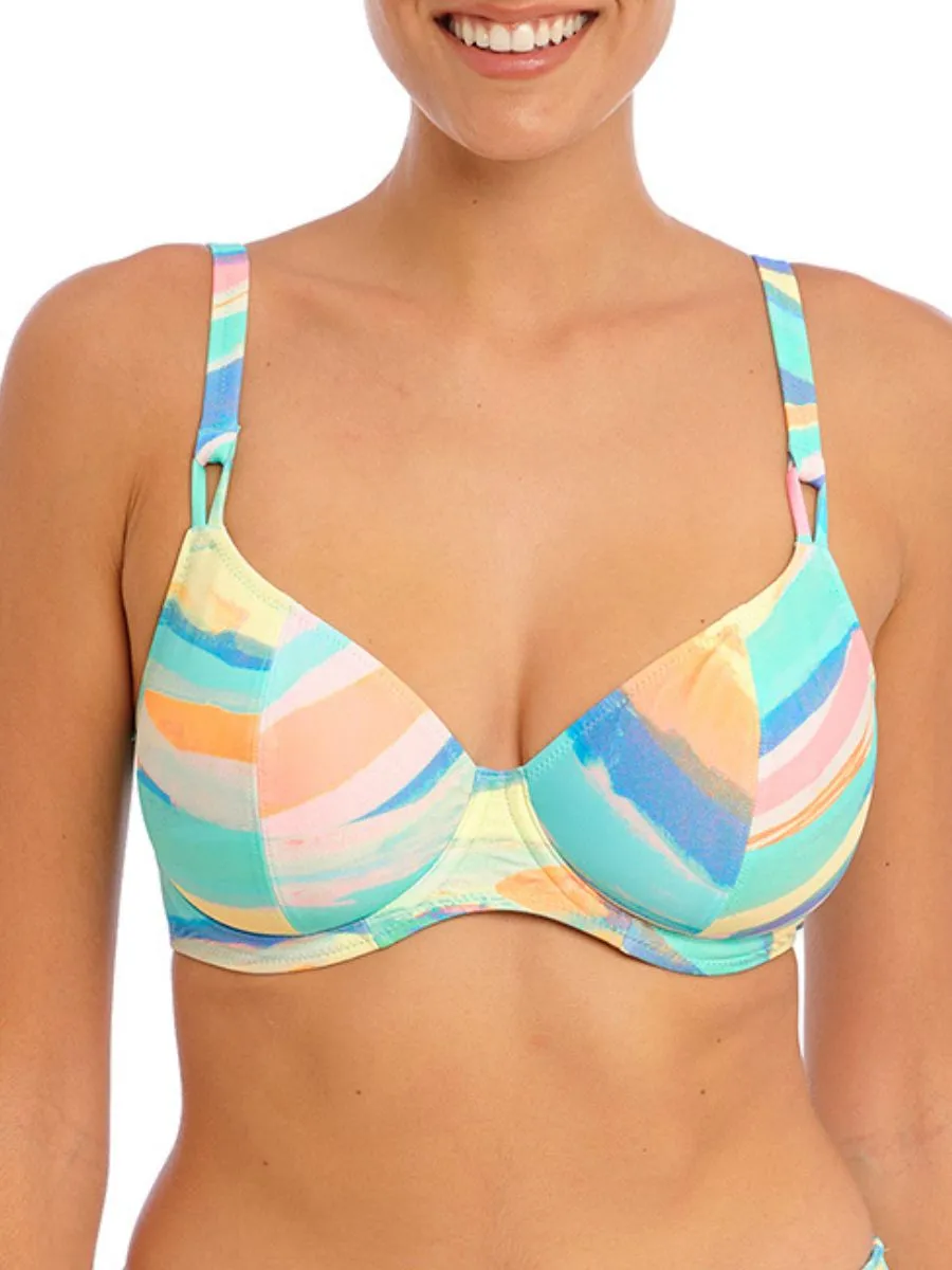 Summer Reef Plunge Bikini Top - Aqua