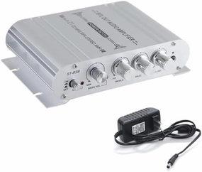 Sundeer 2.1 Channel Mini Amplifier 20W 20W 40W Hi-Fi Power Amplifier with 12V 2A Power Supply, Subwoofer Amp Stereo Bass Treble RCA Input Audio for CD MP3 MP4 PC Car Home Speaker power amplifier,stereo amp,hi-fi power amp,