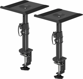 suptek Clamp-on Speaker Stand Desk Mount Set, Height Adjustment, Tilt, Swivel, 9.6 x 8.8 inch Trays, Universal Audio Holders for Computer and Bookshelf Speakers, Elevated Sound, 2 Pack, Black, SDM001B studio monitors,nearfield speakers,mixing reference mon