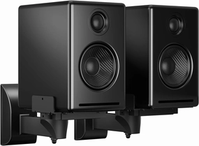 Suptek Speaker Wall Mounts - Dual Speaker Stands for Surround Sound, Universal Bracket, Tilt Swivel Shelves Up to 55lbs (Black, 2 Pack) bookshelf speakers,compact stereo speakers,hi-fi shelf speakers,