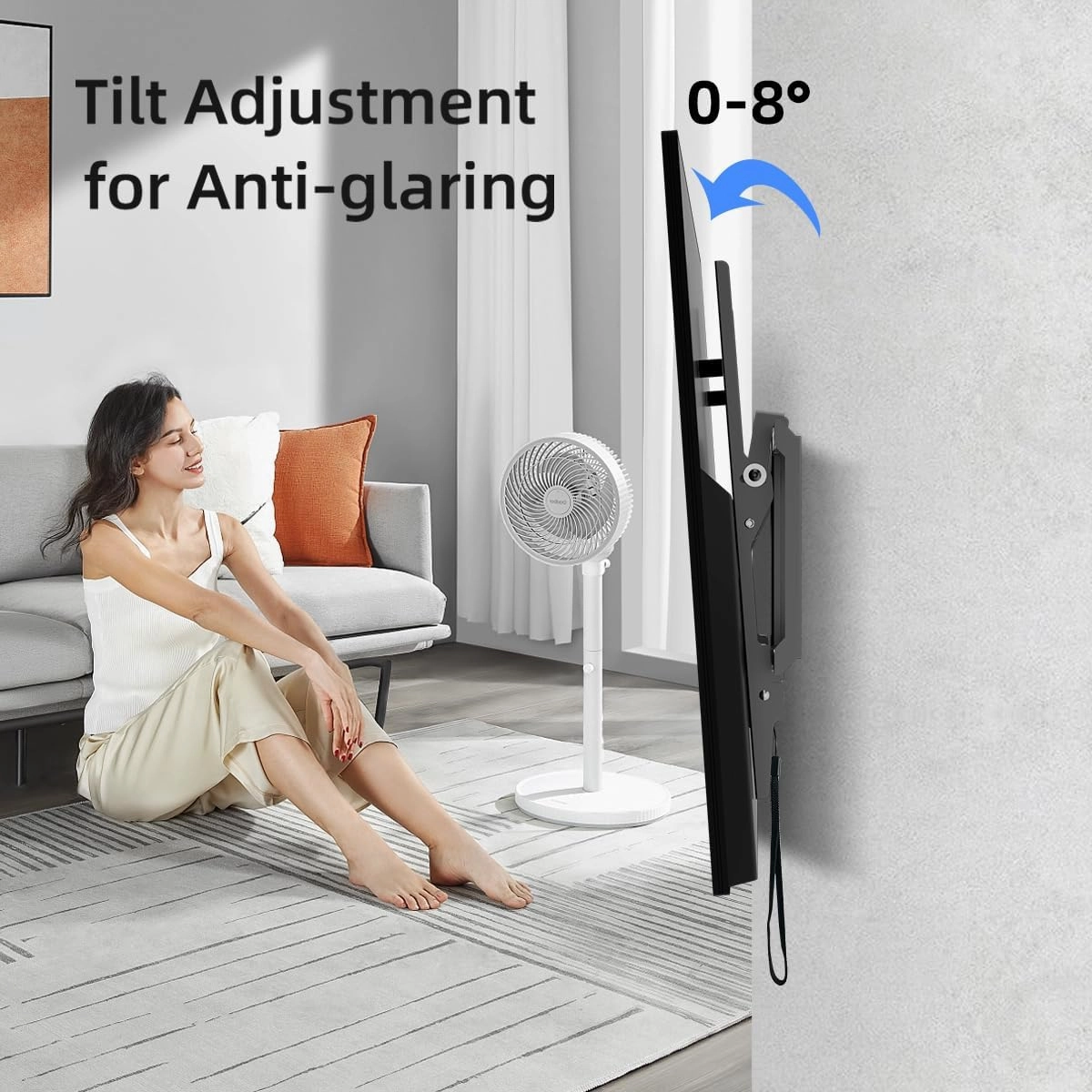 Suptek Tilt TV Wall Mount Bracket for Most 37-82 inch TV, Universal Mount with Max 600x400mm VESA and 132lbs Loading Capacity, Fits Studs 24" Apart, Low Profile with Magnetic Bubble Level (MT5082)
