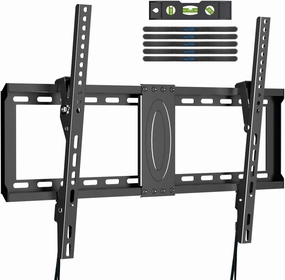 Suptek Tilt TV Wall Mount Bracket for Most 37-82 inch TV, Universal Mount with Max 600x400mm VESA and 132lbs Loading Capacity, Fits Studs 24" Apart, Low Profile with Magnetic Bubble Level (MT5082) speaker wall mount,audio bracket,AV wall mounting,