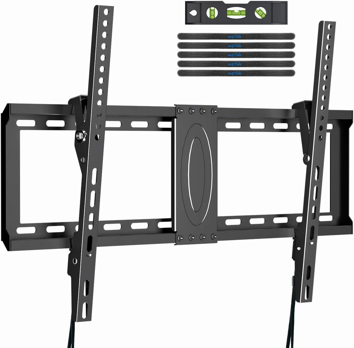 Suptek Tilt TV Wall Mount Bracket for Most 37-82 inch TV, Universal Mount with Max 600x400mm VESA and 132lbs Loading Capacity, Fits Studs 24" Apart, Low Profile with Magnetic Bubble Level (MT5082) speaker wall mount,audio bracket,AV wall mounting,