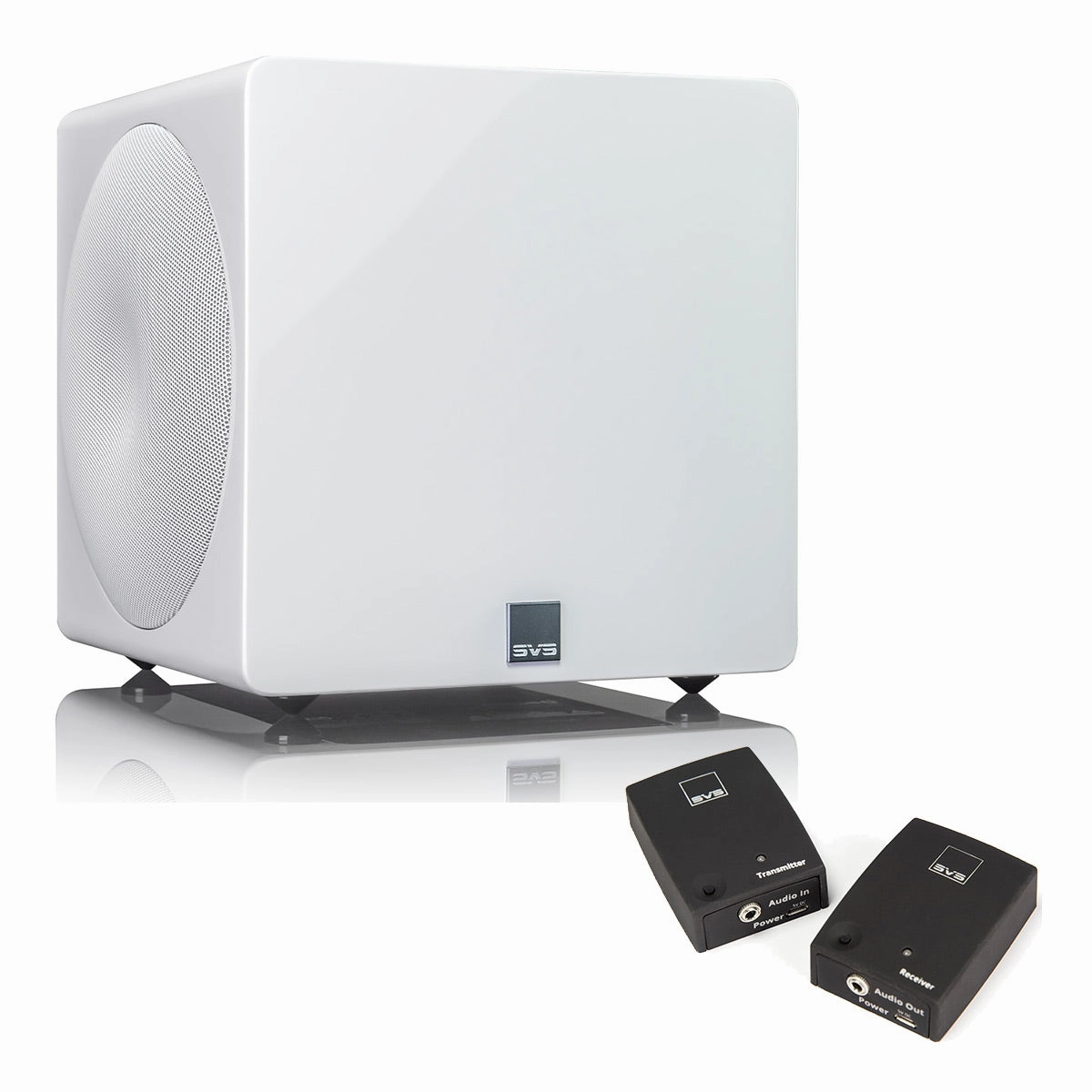 SVS 3000 Micro Sealed Subwoofer with SoundPath Wireless Audio Adapter (Piano Gloss White) Subwoofers,Bass Speakers,Woofers