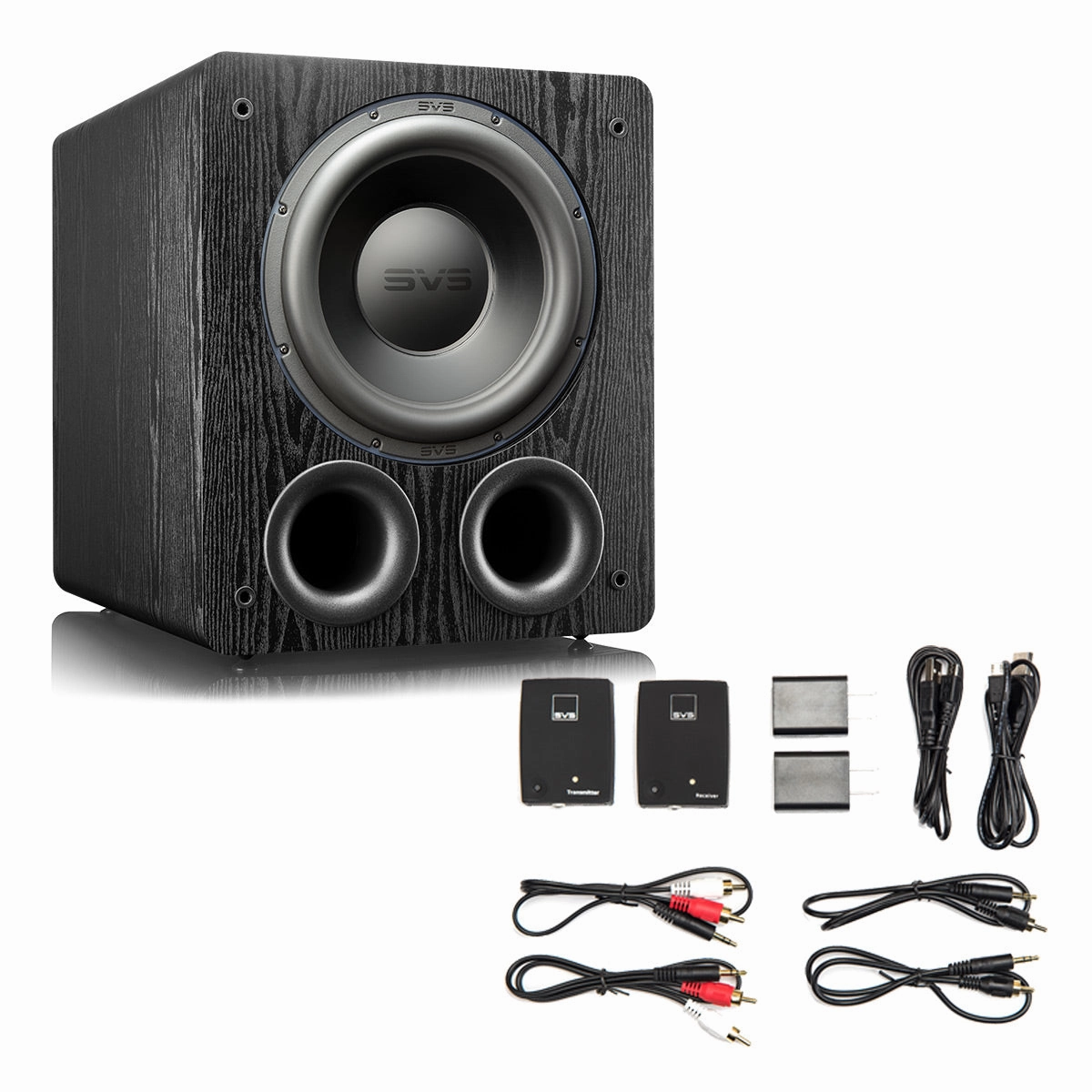 SVS PB-3000 13 Inch Ported Subwoofer with SoundPath Wireless Audio Adapter (Premium Black Ash)