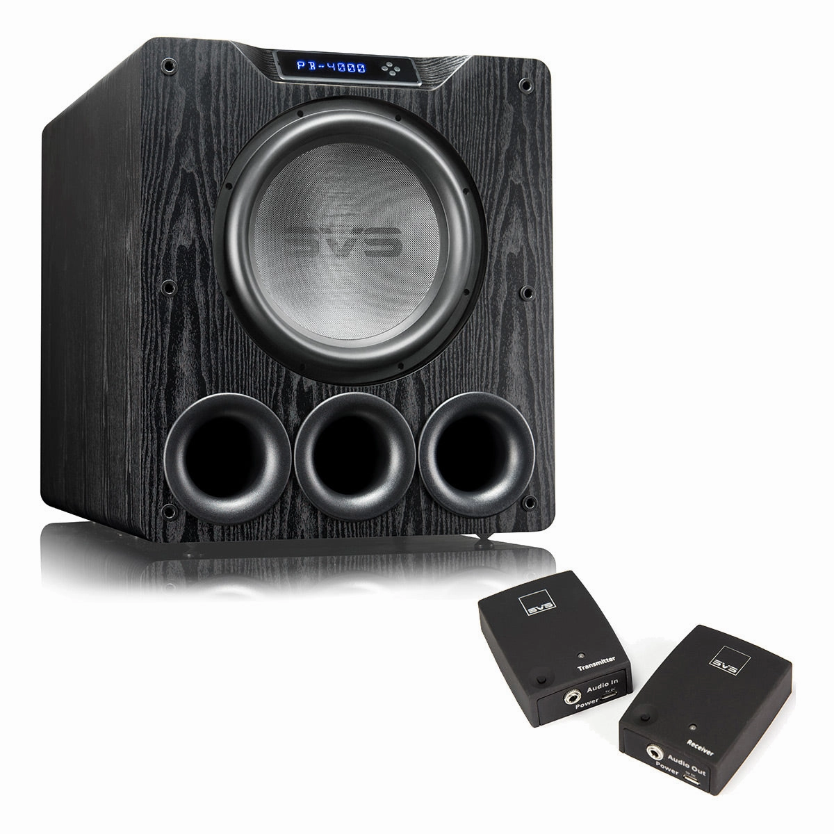 SVS PB-4000 13.5 Inch Ported Box Subwoofer with SoundPath Wireless Audio Adapter (Premium Black Ash) Subwoofers,Bass Speakers,Woofers