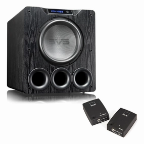 SVS PB-4000 13.5 Inch Ported Box Subwoofer with SoundPath Wireless Audio Adapter (Premium Black Ash) Subwoofers,Bass Speakers,Woofers