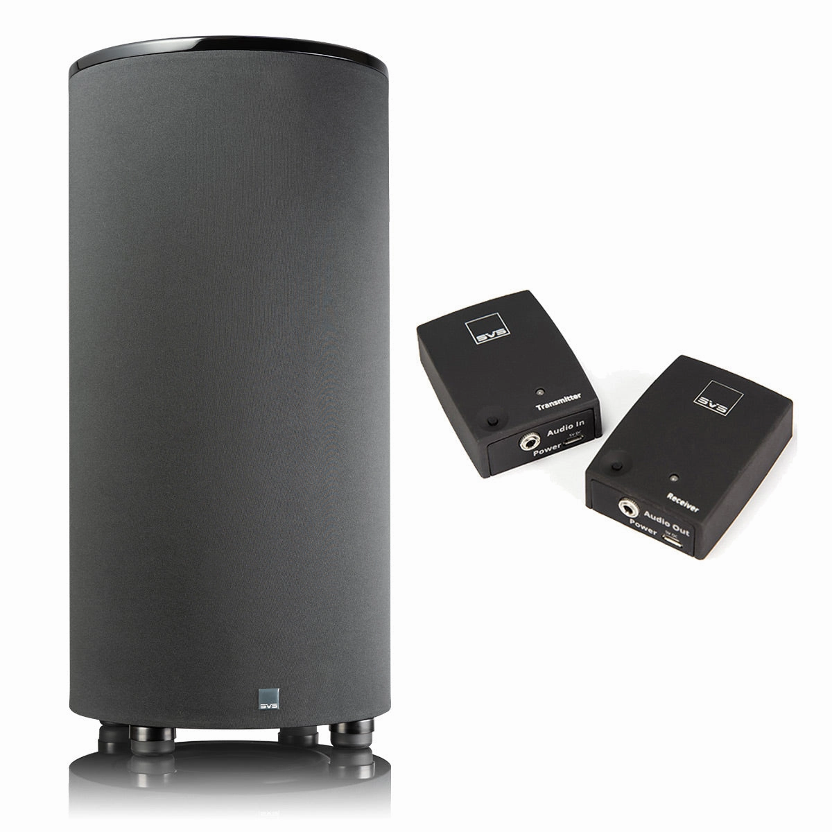 SVS PC-2000 Pro 12 Inch Ported Cylinder Subwoofer with SoundPath Wireless Audio Adapter (Piano Gloss Black) Subwoofers,Bass Speakers,Woofers