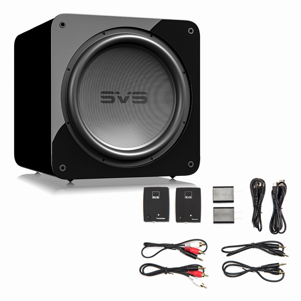 SVS SB17-Ultra 17 Inch Sealed Subwoofer with SoundPath Wireless Audio Adapter (Piano Gloss Black)