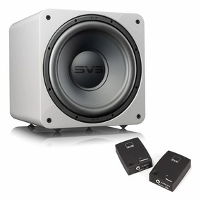 SVS SB-1000 Pro 10 Inch Sealed Subwoofer with SoundPath Wireless Audio Adapter (Piano Gloss White) Subwoofers,Bass Speakers,Woofers