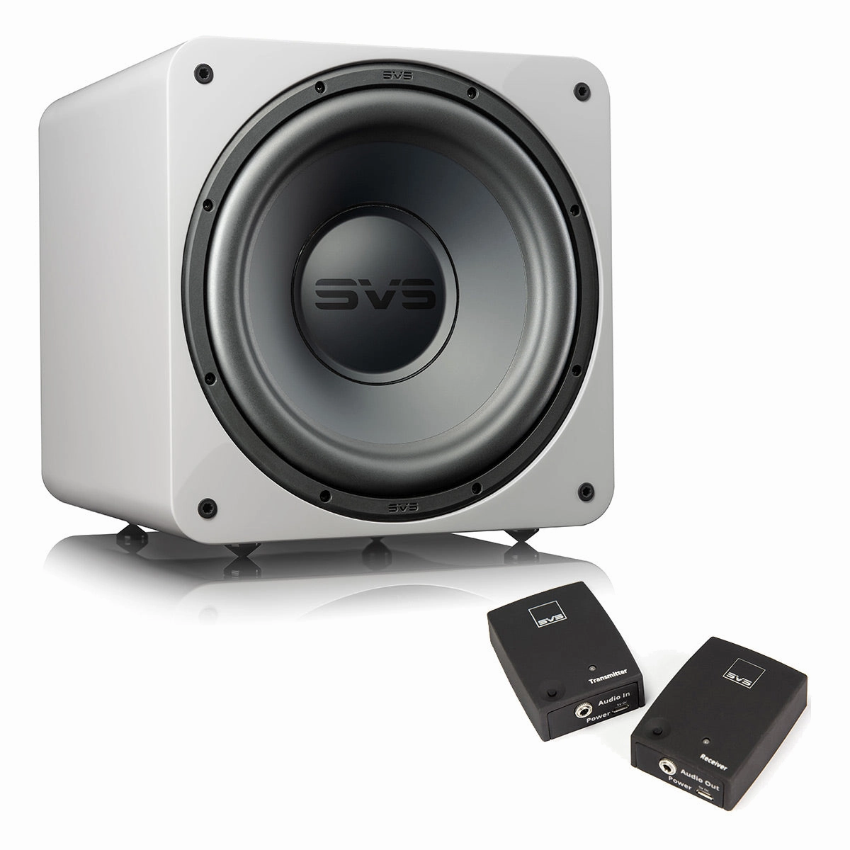 SVS SB-1000 Pro 10 Inch Sealed Subwoofer with SoundPath Wireless Audio Adapter (Piano Gloss White) Subwoofers,Bass Speakers,Woofers