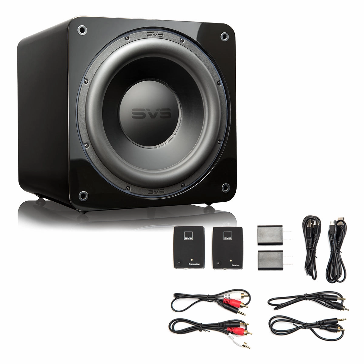 SVS SB-3000 13 Inch Sealed Subwoofer with SoundPath Wireless Audio Adapter (Piano Gloss Black)