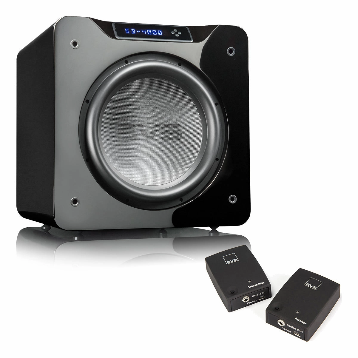SVS SB-4000 13.5 Inch Sealed Box Subwoofer with SoundPath Wireless Audio Adapter (Piano Gloss Black) Subwoofers,Bass Speakers,Woofers
