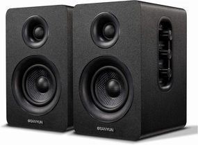 SW208 3" Active Bluetooth 5.0 Bookshelf Speakers  60W Carbon Fiber Speaker Unit - Built-in 24bit DAC - Dynamic 3D Surround Sound  2.0 Computer PC Monitor Gaming Speakers (Pair, Black) surround sound system,cinema audio kit,5.1 surround package,