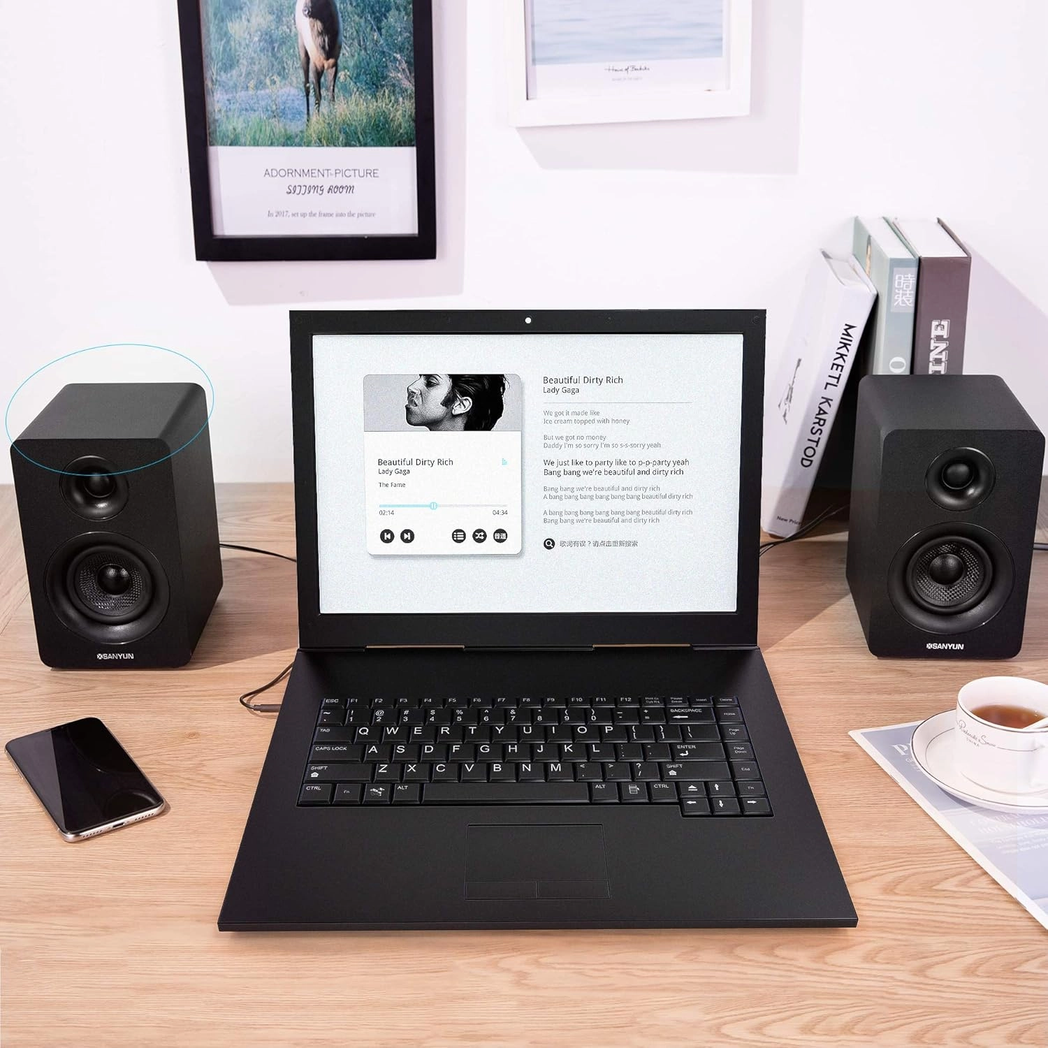 SW208 3" Active Bluetooth 5.0 Bookshelf Speakers  60W Carbon Fiber Speaker Unit - Built-in 24bit DAC - Dynamic 3D Surround Sound  2.0 Computer PC Monitor Gaming Speakers (Pair, Black)