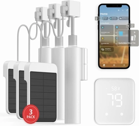 SwitchBot Blind Tilt Automatic Blind Opener 3-Pack & Hub 2- Smart Motorized Blinds with Bluetooth/IR Remote Control, WiFi Thermometer Hygrometer, Light Sensor, Work with Alexa, Google Home, HomeKit smart audio hub,voice control speaker,Alexa compatible