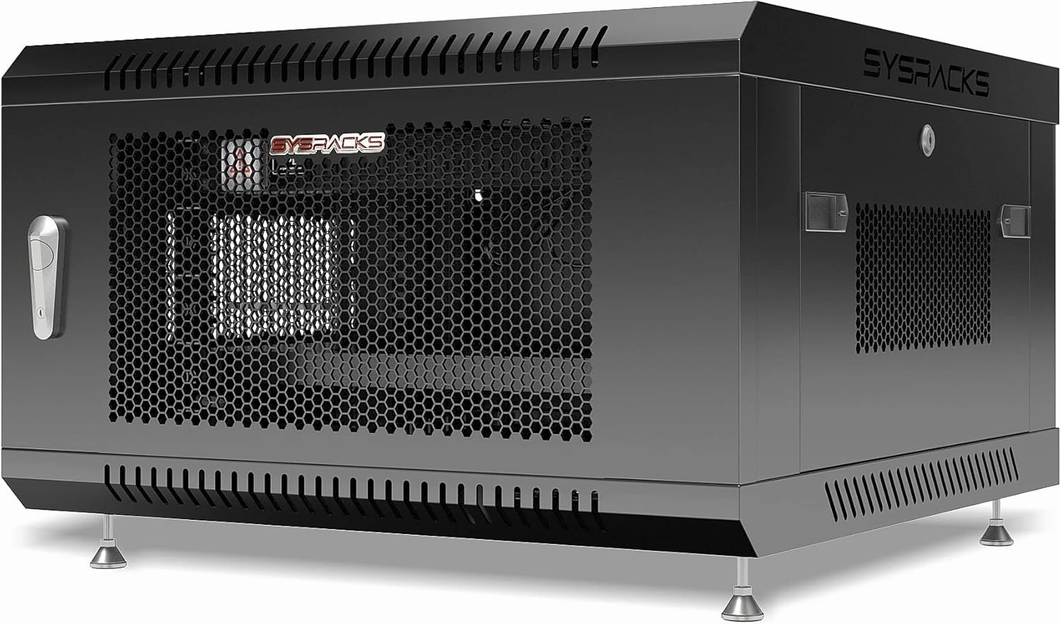 Sysracks - Wall Mount Server Rack - Locking Network Cabinet - 6 U Locking AV Enclosure - Vented Audio Rack - Networking Enclosure - 24 Inch Depth IT Computer Cabinet - with Casters - PDU - Shelf