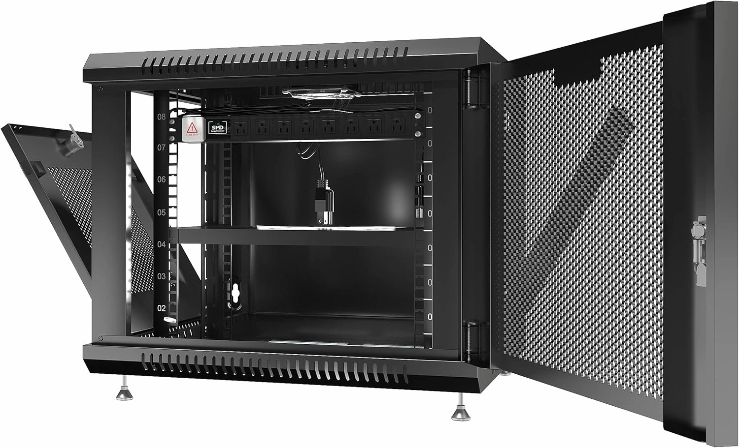 Sysracks - Wall Mount Server Rack - Locking Network Cabinet - AV Enclosure - Vented Audio Rack - Networking Enclosure 24 Inch Depth IT Computer Cabinet - Shelf - Fan (9U (24" w x24 d x20 h))