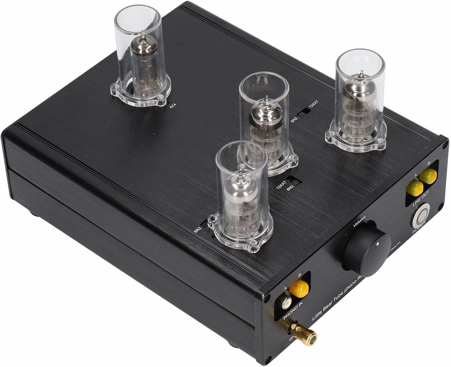 T11 Phono Preamp Vacuum Tube Preamplifier Aluminum Alloy Anti Interference with Low Background Noise, GND Switch, and Enhanced Manufacturing Process for Record Player (US Plug phono preamp,turntable amplifier,record player preamp,