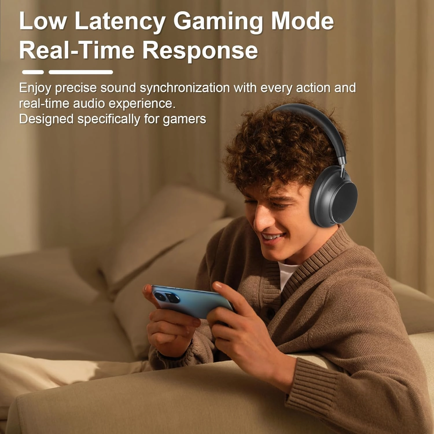 T-fun NC35 Hybrid Active Noise Cancelling Headphones, 360 Spatial Audio with Head Tracking, Over Ear Headphones Wireless Bluetooth 5.3, 55H ANC Playtime, Deep Bass, Custom EQ via App, for Travel Home