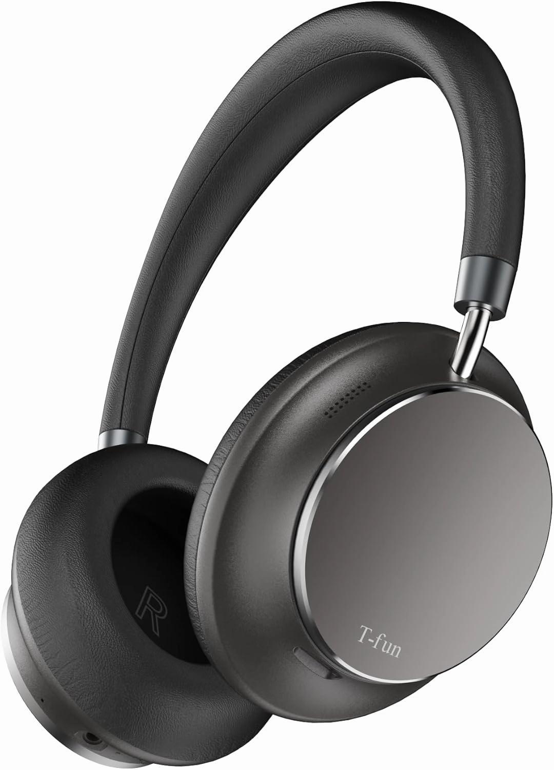 T-fun NC35 Hybrid Active Noise Cancelling Headphones, 360 Spatial Audio with Head Tracking, Over Ear Headphones Wireless Bluetooth 5.3, 55H ANC Playtime, Deep Bass, Custom EQ via App, for Travel Home reference headphones,neutral sound headphones,monitor he