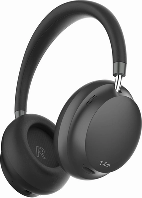 T-fun NC45 Active Noise Cancelling Headphones, Comfortable Wireless Over Ear Headset with Mic, 55H Playtime, Hi-Res Audio, Deep Bass, Low Latency, Bluetooth 5.3 ANC Headphones for Travel Home over-ear headphones,closed back headphones,wireless studio cans,