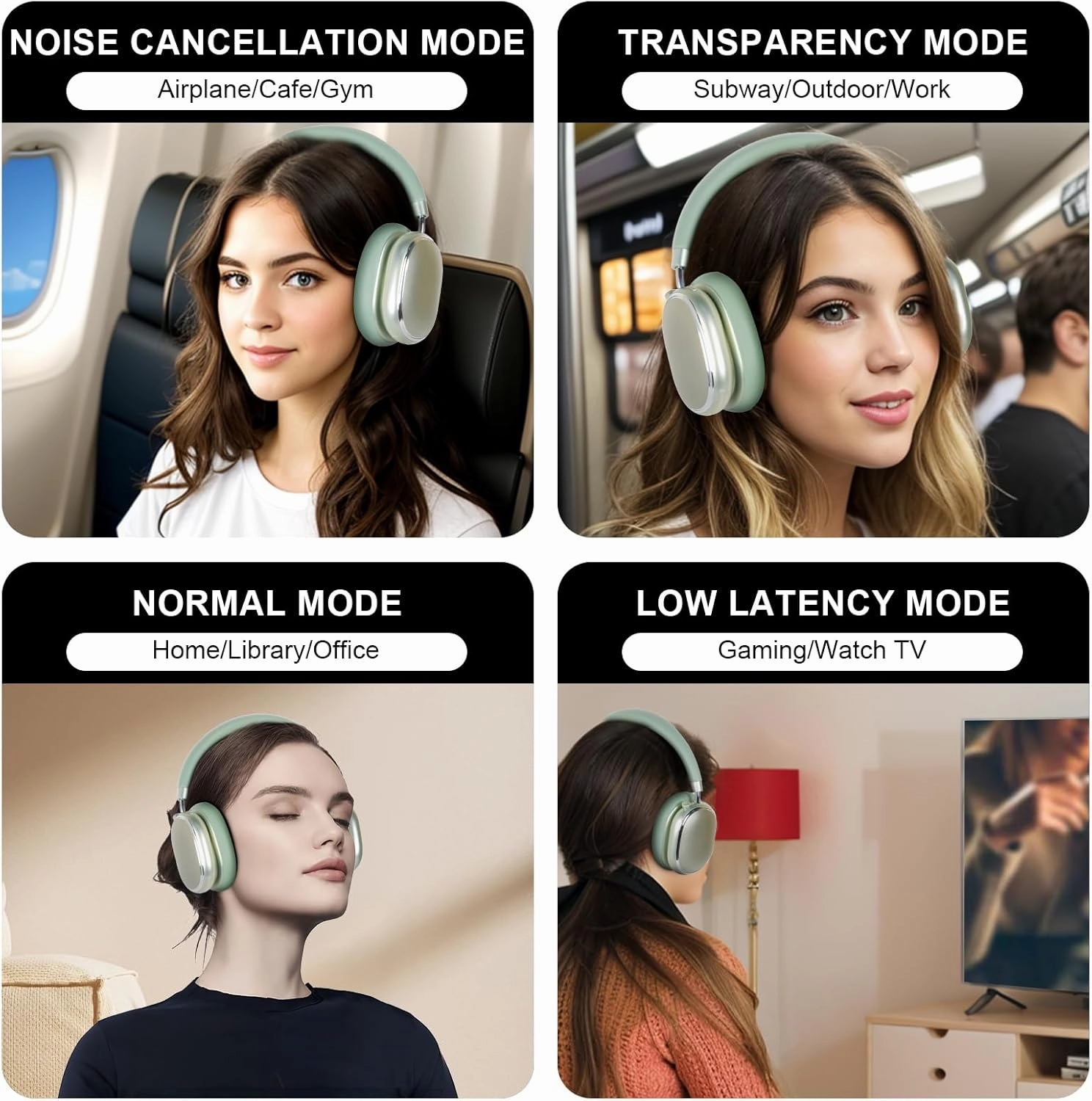 T-fun NC95 Hybrid Active Noise Cancelling Headphones, Over Ear Headphones Wireless Bluetooth 5.3, Built-in Mic, 65H Playtime, App Control, Hi-Res Audio, Comfort Fit, Clear Calls for Travel/Workout
