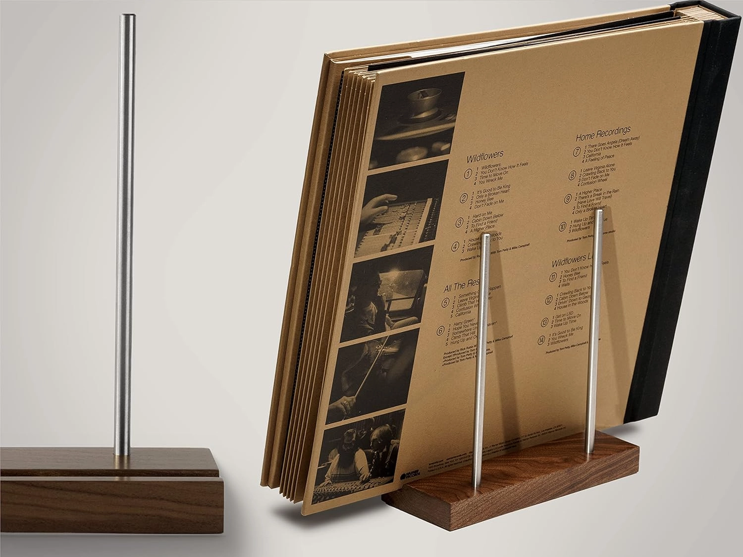 Tabletop Solid Walnut Now Playing Vinyl Holder, Vinyl Display Stand, Record Holder for Albums, Ipad
