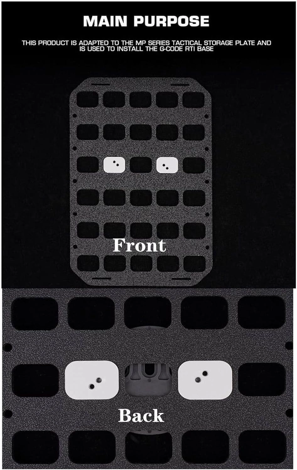 Tactical Molle Panel 8x12.5inch Portable Gear Organizer with Handle Insert Backpack Tactical Equipment Storage Pouches, Molle Panel Rack Mount Connection Fittings