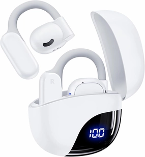 TAGRY Open Ear Earbuds Bluetooth Headphones 80Hrs Playtime Wireless Ear Buds with Earhooks IPX7 Waterproof Touch Control Earphones Sport Headsets Bluetooth 5.3 Headsets for Workout Running White over-ear headphones,closed back headphones,wireless studio ca