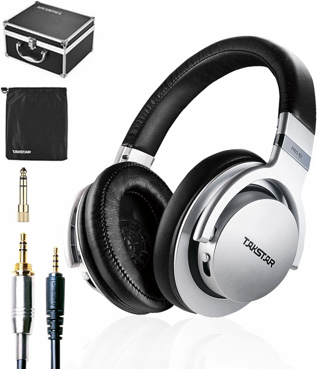 TAKSTAR Over-Ear Monitor Headphones, 40mm NdFeB Driver, 3 Level Bass Adjust, Soft Headband, Comfort Ear Pads, HiFi Stereo Dynamic Studio Noise Cancelling Headsets for Recording Monitoring Music reference headphones,neutral sound headphones,monitor headphon