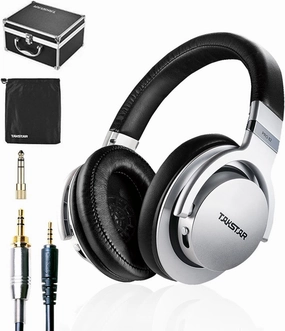 TAKSTAR Over-Ear Monitor Headphones, 40mm NdFeB Driver, 3 Level Bass Adjust, Soft Headband, Comfort Ear Pads, HiFi Stereo Dynamic Studio Noise Cancelling Headsets for Recording Monitoring Music reference headphones,neutral sound headphones,monitor headphon