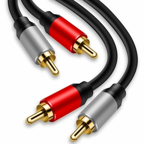 Tan QY 2RCA to 2RCA Cable 3Ft, Gold-Plated 2 RCA Male to 2 RCA Male Stereo Audio Cable for Home Theater, HDTV, Gaming Consoles, Hi-Fi Systems (3Ft/1M) speaker cable,audio wire,hi-fi speaker cord,
