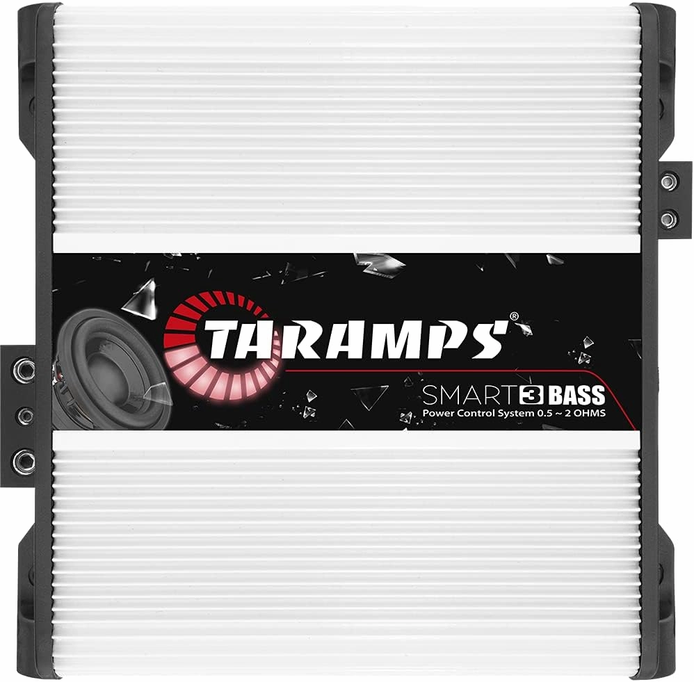 Taramps Smart 3 Bass 0.5 to 2 Ohms 3000 Watts RMS, Multi Impedance, 1 Channel, Amplifier for Car Subwoofer, High Power Class D, Mosfet Monoblock Digital, Smart 3k, Crossover Low Pass with Bass Boost power amplifier,stereo amp,hi-fi power amp,