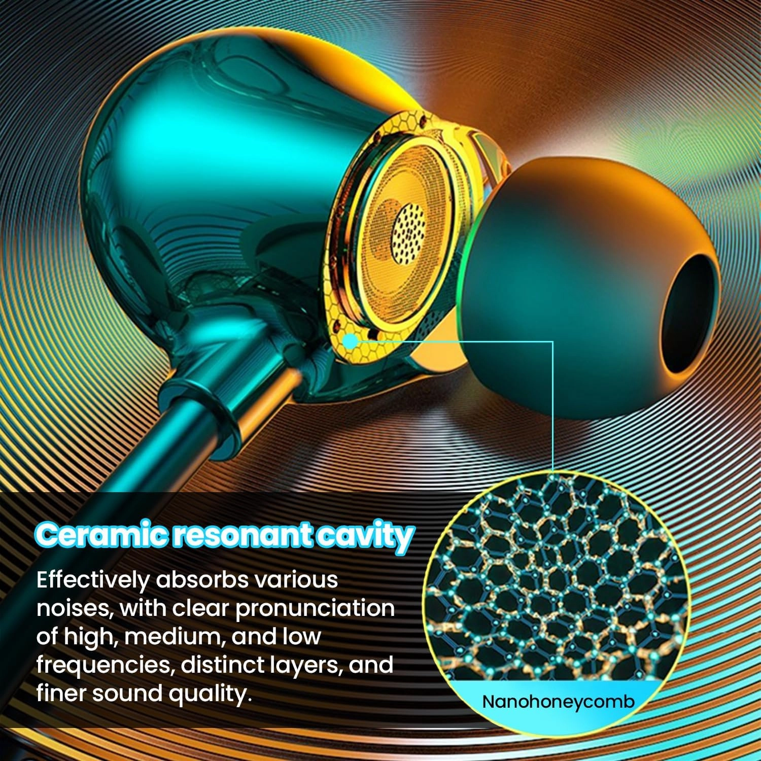 TC01 Ceramic Wired Earphones Sleep Headphones, Noise Blocking Sleep Earbuds, Small Earplugs for Side Sleepers, Snoring, Yoga, Travel, 3-Frequency Ultra Large Diaphragm for Superior Sound Quality