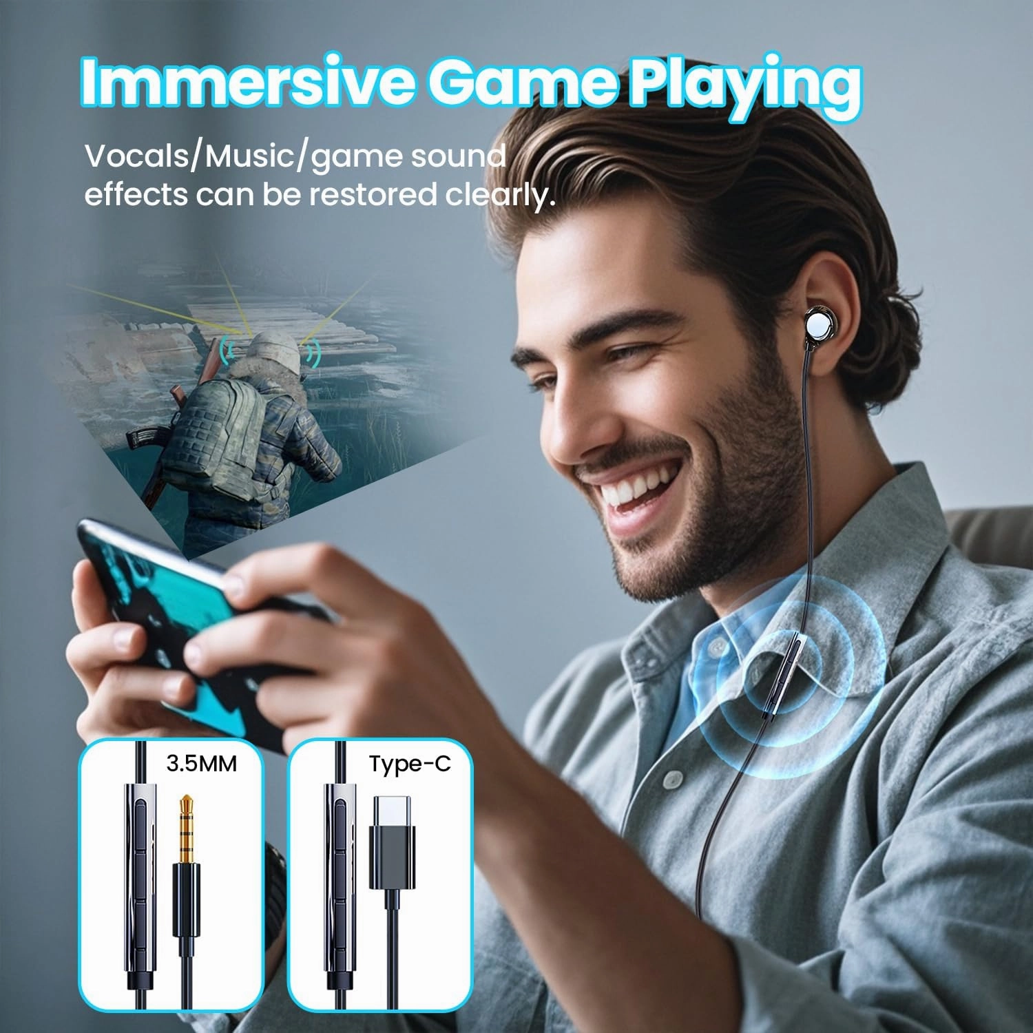 TC01 Ceramic Wired Earphones Sleep Headphones, Noise Blocking Sleep Earbuds, Small Earplugs for Side Sleepers, Snoring, Yoga, Travel, 3-Frequency Ultra Large Diaphragm for Superior Sound Quality