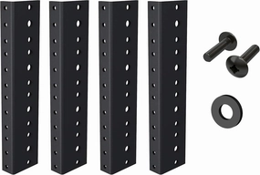 TCH Hardware - 12U Full Hole, Vertical Rack Rail DYI Kit with Hardware | 4 Pieces Rail Kit   96 Rack Screws & Washers Hardware | Server and Other Mounting Equipment - Black music server,hi-fi media server,digital audio storage,