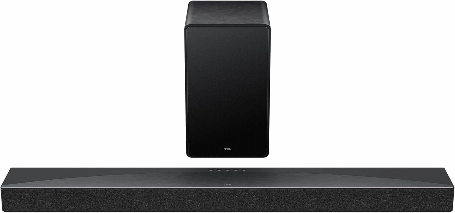 TCL Q65H Q Class 5.1 Channel Sound Bar with Dolby Atmos, DTS:X, Ray Danz Technology, Wireless Subwoofer, Wireless Surround Speakers, and Bluetooth Music Streaming