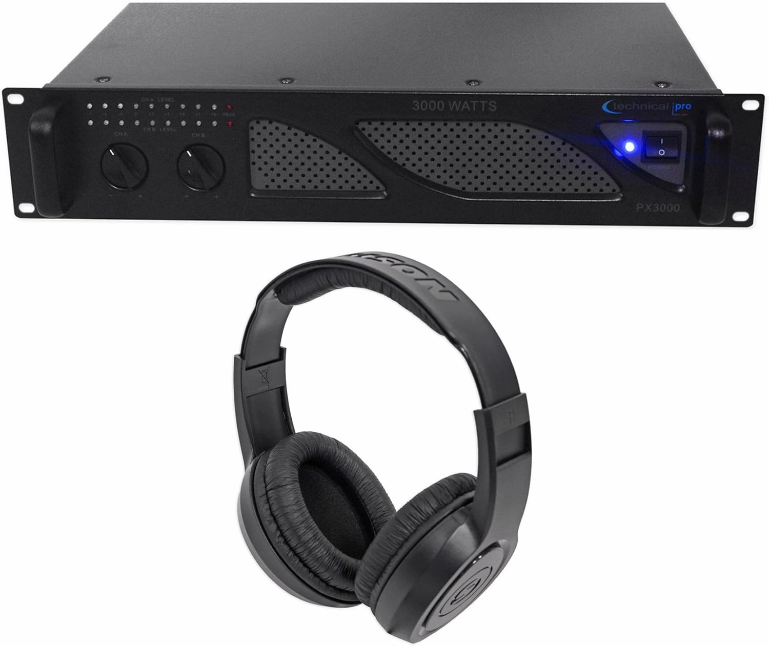 Technical Pro PX3000 Professional 2U 2-Ch. 3000W Power DJ Amplifier Headphones reference headphones,neutral sound headphones,monitor headphones,