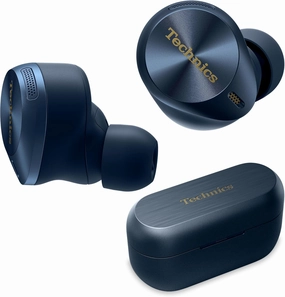Technics Premium Hi-Fi True Wireless Bluetooth Earbuds with Advanced Noise Cancelling, 3 Device Multipoint Connectivity, Wireless Charging, Hi-Res Audio   Enhanced Calling - EAH-AZ80-A (Midnight Blue) noise cancelling headphones,ANC headphones,travel headp