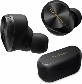 Technics Premium Hi-Fi True Wireless Bluetooth Earbuds with Advanced Noise Cancelling, 3 Device Multipoint Connectivity, Wireless Charging, Hi-Res Audio   Enhanced Calling - EAH-AZ80-K (Black) TWS earbuds,compact wireless buds,Bluetooth ear tips,