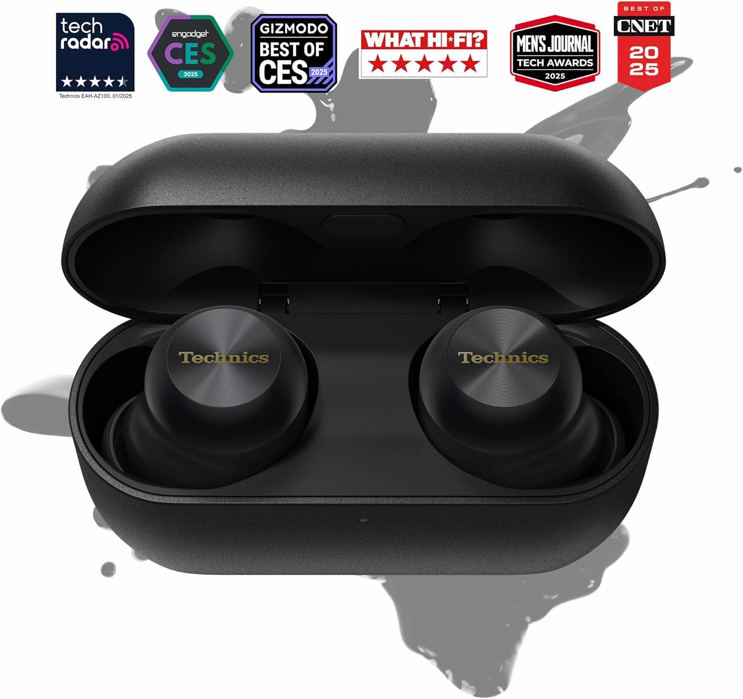 Technics Reference Class Hi-Fi Wireless Earbuds, Dolby Atmos with Head Tracking, Adaptive Noise Cancelling, 3 Device Multipoint, 10-hr Battery, Wireless Charging, Improved Fit - EAH-AZ100-K (Black)