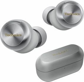 Technics Reference Class Hi-Fi Wireless Earbuds, Dolby Atmos with Head Tracking, Adaptive Noise Cancelling, 3 Device Multipoint, 10-hr Battery, Wireless Charging, Improved Fit - EAH-AZ100-S (Silver) wireless earbuds,Bluetooth earphones,true wireless stereo