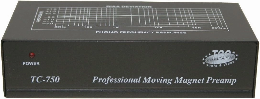 Technolink TC-750 Audiophile RIAA Phono Preamp, 85dB S/N, Black or Silver, Your Choice (Black w/ 1000mA Adaptor Upgrade)