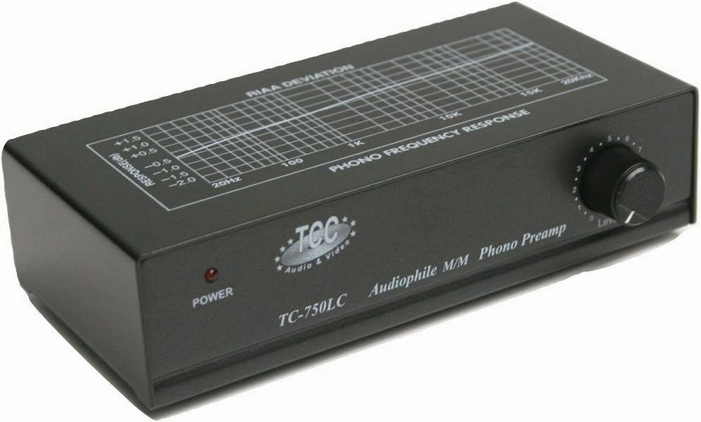 Technolink TC-750LC Audiophile RIAA Phono Preamp with Output Level Control, 85dB S/N; Black or Silver, Your Choice (Black)