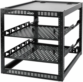 Tecmojo 12U Open Frame Network Rack for IT & AV Gear, AV Rack Floor Standing or Wall Mounted,with 2 PCS 1U Rack Shelves & Mounting Hardware,Network Rack for 19" Networking,Audio and Video Device equipment cabinet,AV gear cabinet,component encl