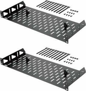 Tecmojo 1U Rack Shelf,19 inch Rack Shelf 8 inch Depth,Rack Mount Shelf with Anti-Slip Stops,Server Rack Shelf and Network Shelf for 19 in Equipments, 55lbs Capacity of Vented 1U Shelf,No Lip(2 Pack) equipment cabinet,AV gear cabinet,component enclosure,
