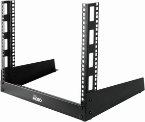 Tecmojo 2 Post 8U Desktop Server Rack Small Open Frame Rack for 19in AV/Data/Audio/Studio Equipment Free Standing Home/Office Rack,Square Hole audio rack,hi-fi component stand,media shelf,